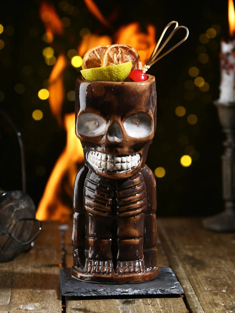 Tiki Mugs Ceramic Hawaiian Luau Cocktail Mugs