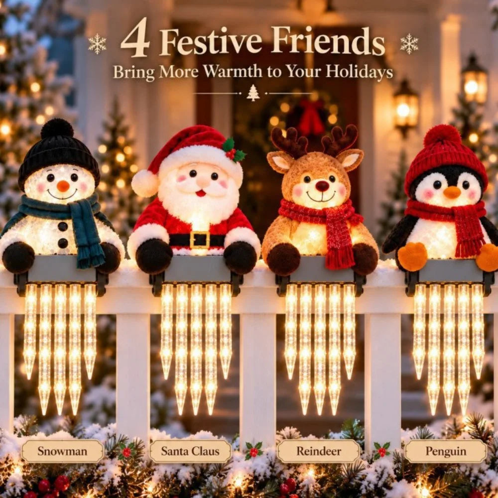 Snowman Icicle Light Porch Decor