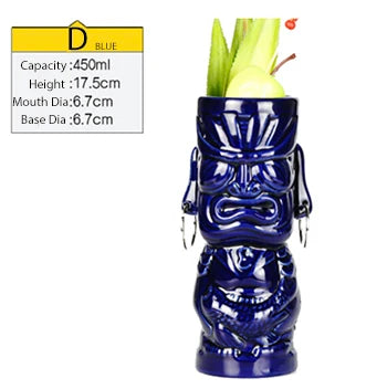 Tiki Mugs Ceramic Hawaiian Luau Cocktail Mugs