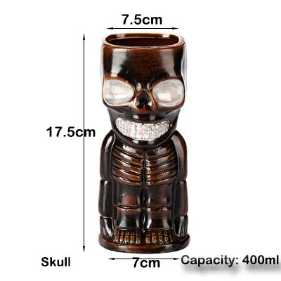 Tiki Mugs Ceramic Hawaiian Luau Cocktail Mugs