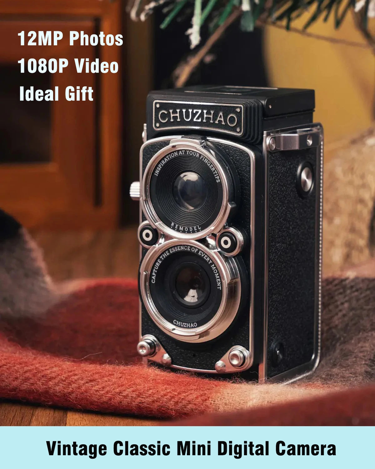 Vintage Mini Digital Camera, 1080P Video