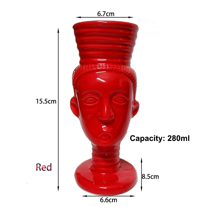 Tiki Mugs Ceramic Hawaiian Luau Cocktail Mugs