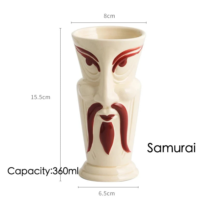 Tiki Mugs Ceramic Hawaiian Luau Cocktail Mugs