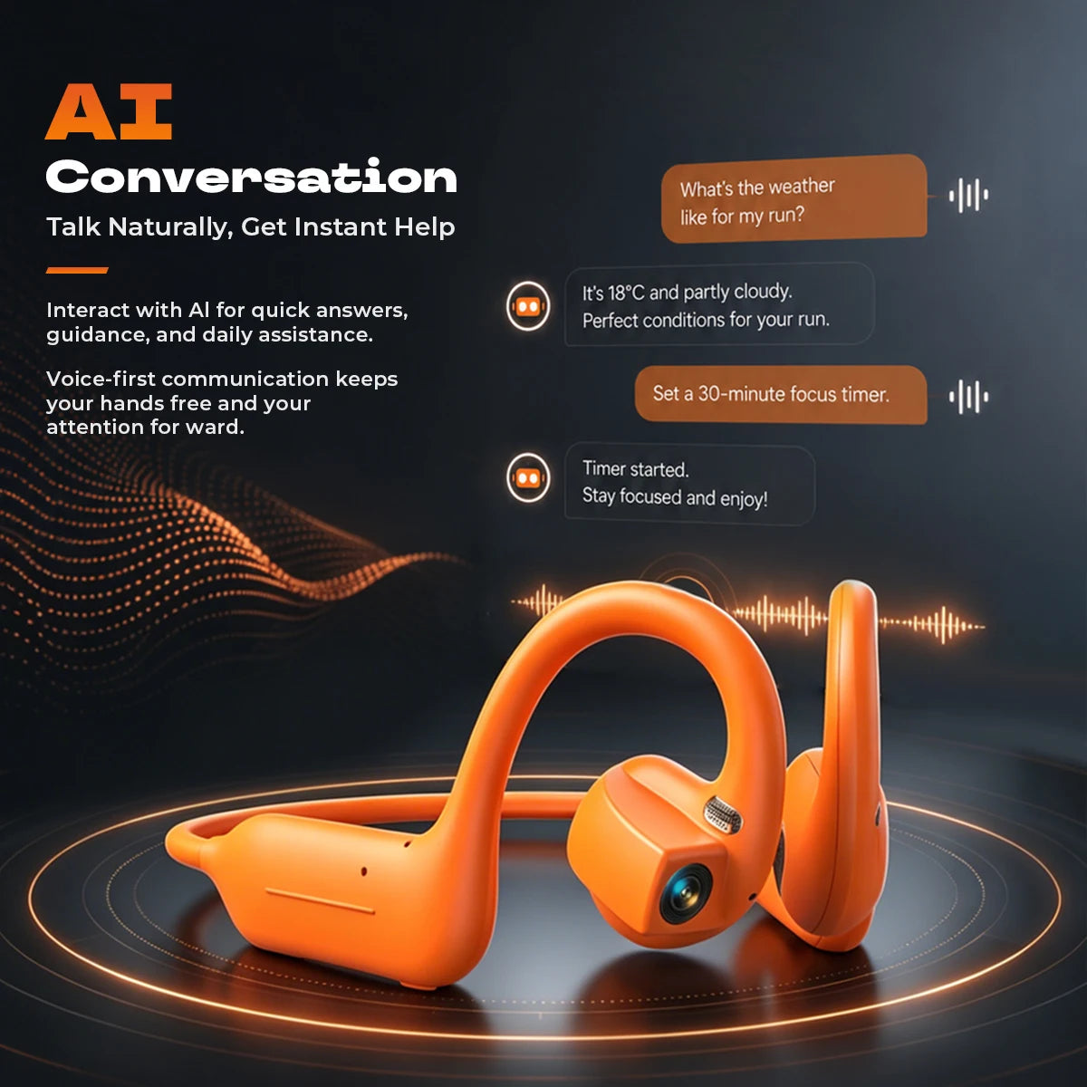 Bone Conduction Earbuds with HD Camera