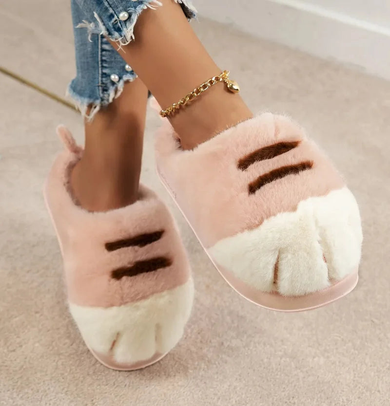 Cat Claw Plush Slippers for Women