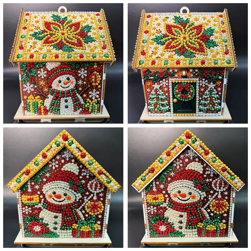 Wooden Christmas House Diamond Painting Kit