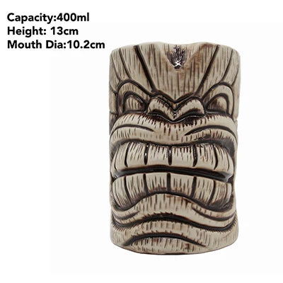 Tiki Mugs Ceramic Hawaiian Luau Cocktail Mugs