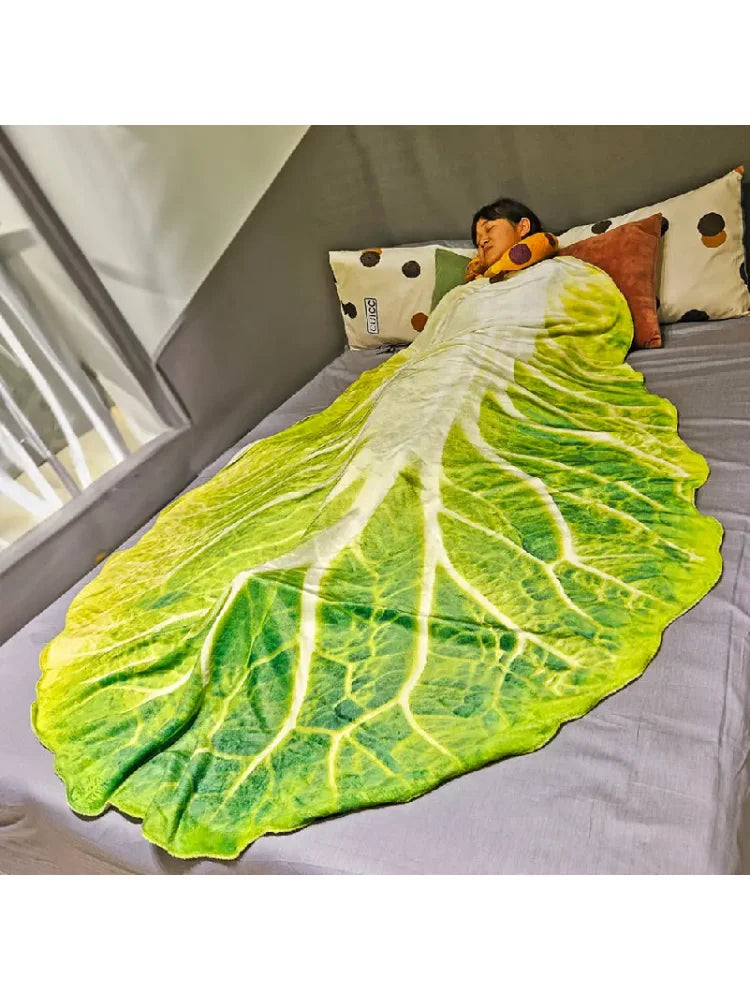 Cabbage Pattern Flannel Throw Blanket