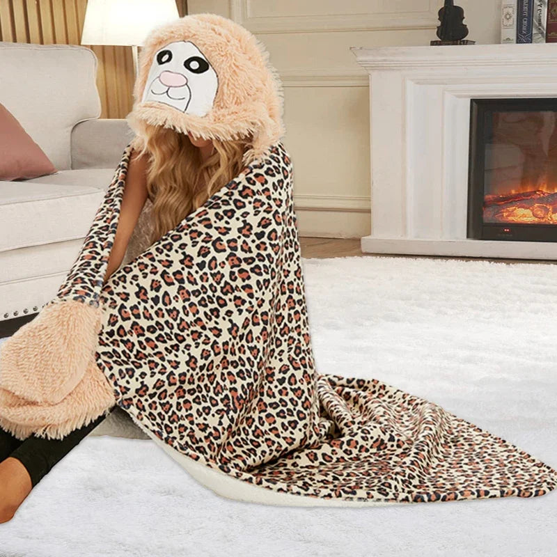 Sloth Hooded Blanket with Sleeves