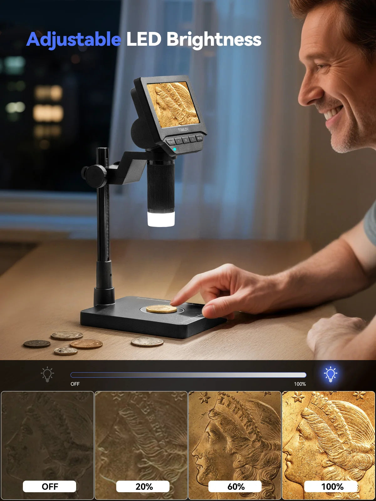 Digital Coin Microscope with Weighing Scale
