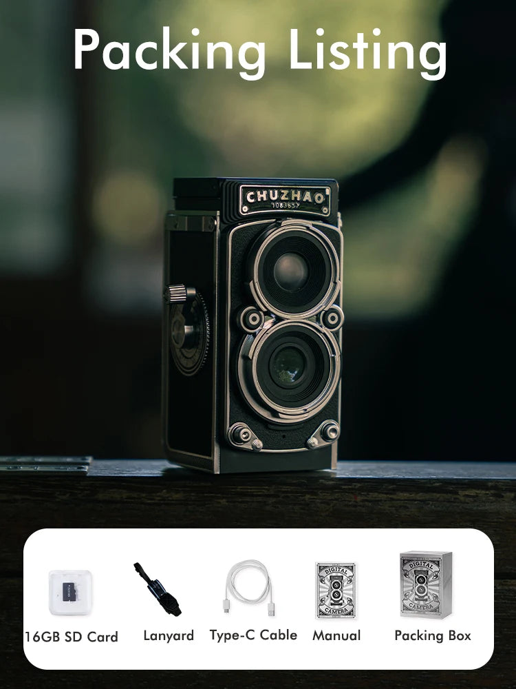 Vintage Mini Digital Camera, 1080P Video