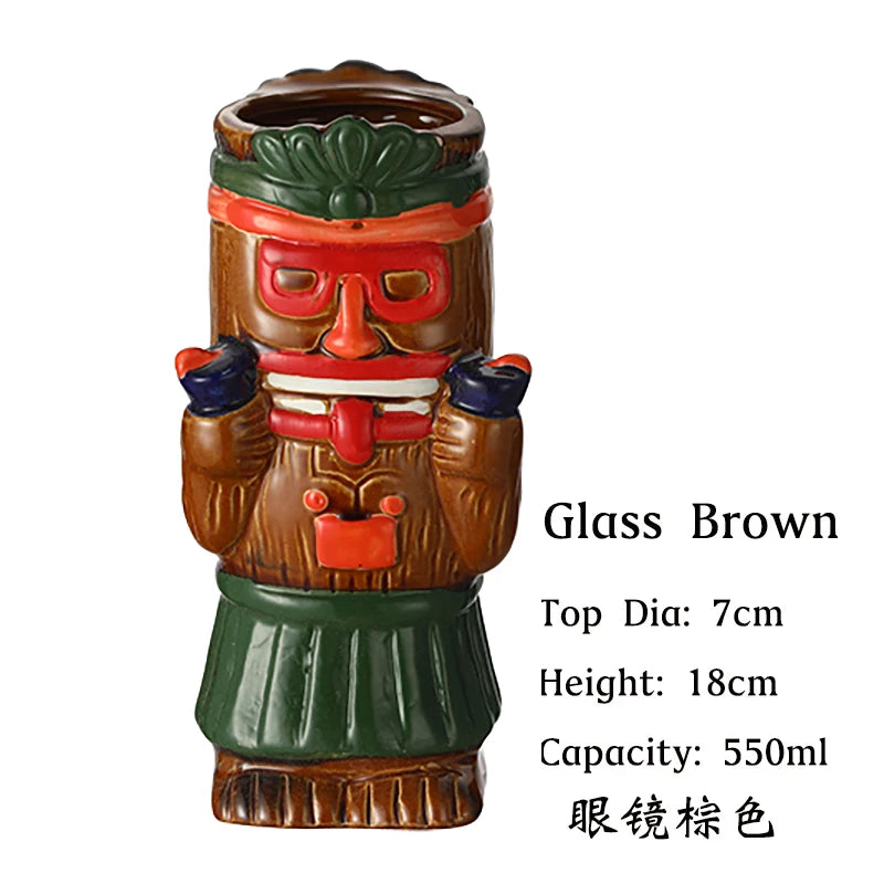 Tiki Mugs Ceramic Hawaiian Luau Cocktail Mugs