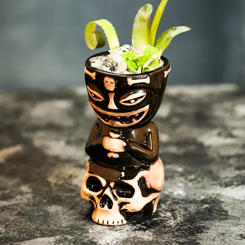 Tiki Mugs Ceramic Hawaiian Luau Cocktail Mugs