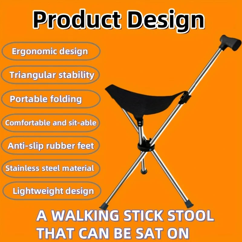 Folding Walking Cane Stool