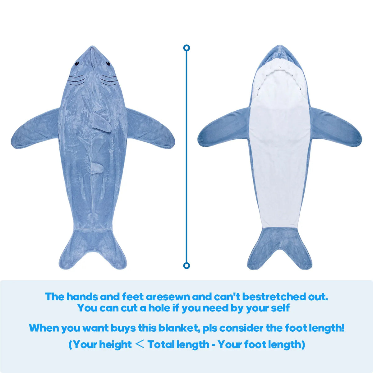 Shark Wearable Blanket Pajamas