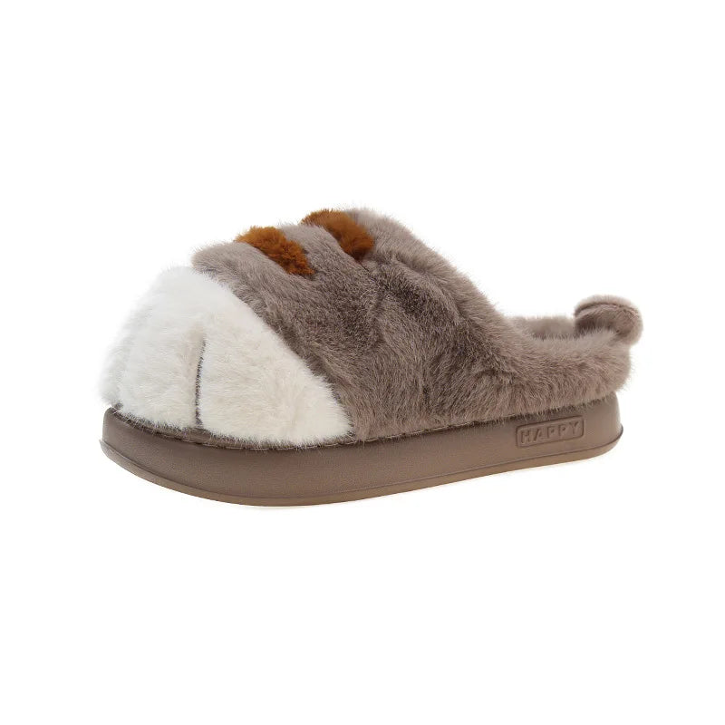 Cat Claw Plush Slippers for Women