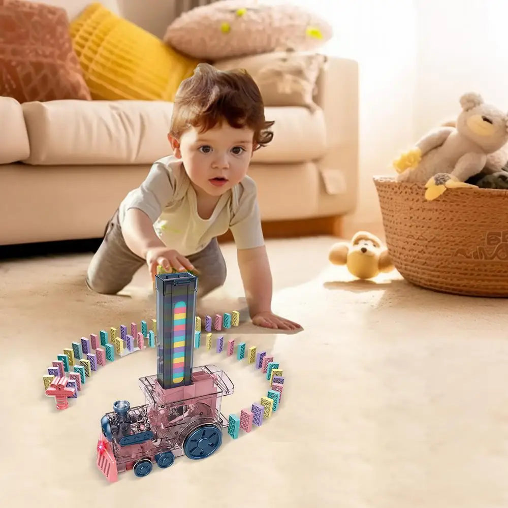 Automatic Domino Train Toy for Kids