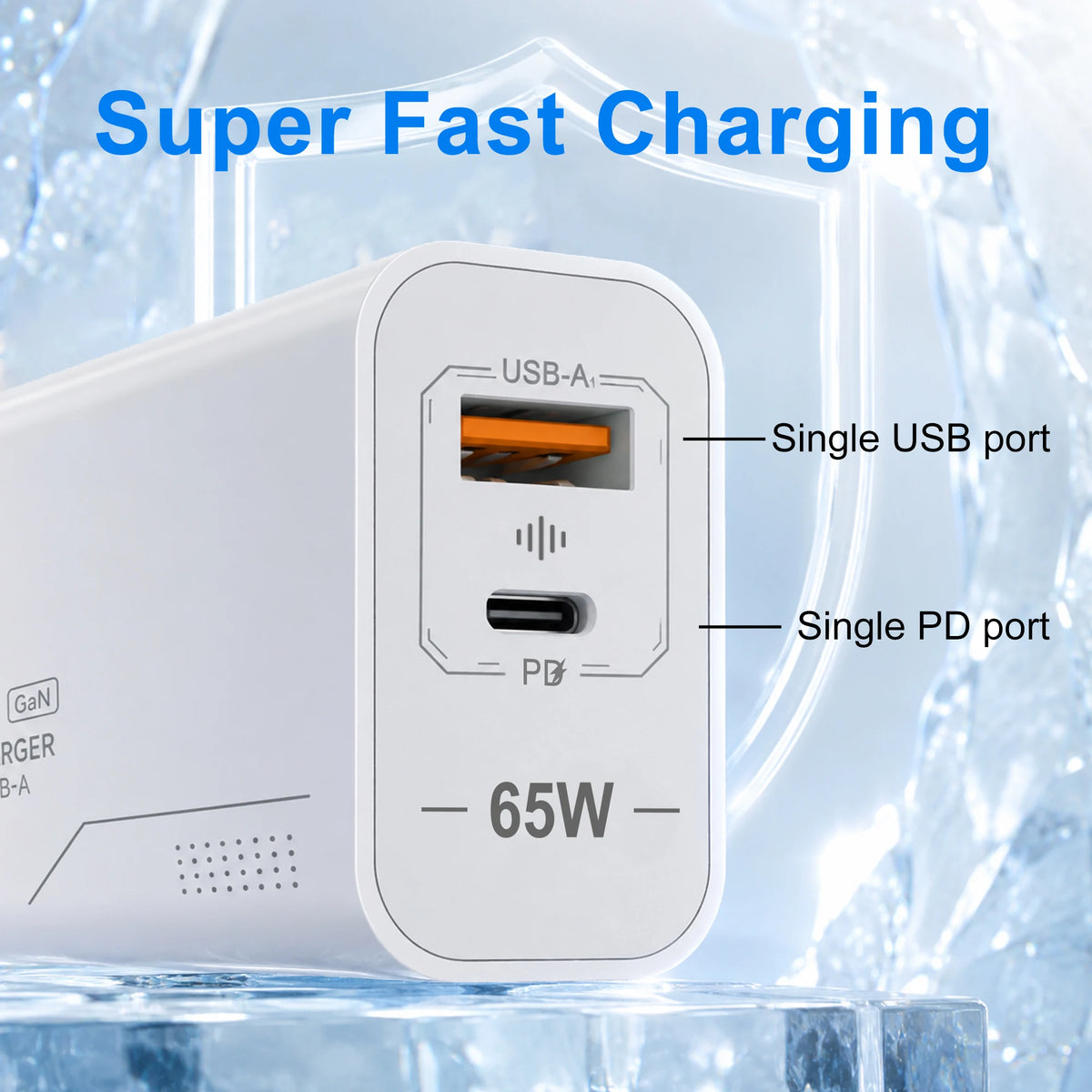65W GaN Fast Charger Wall Adapter
