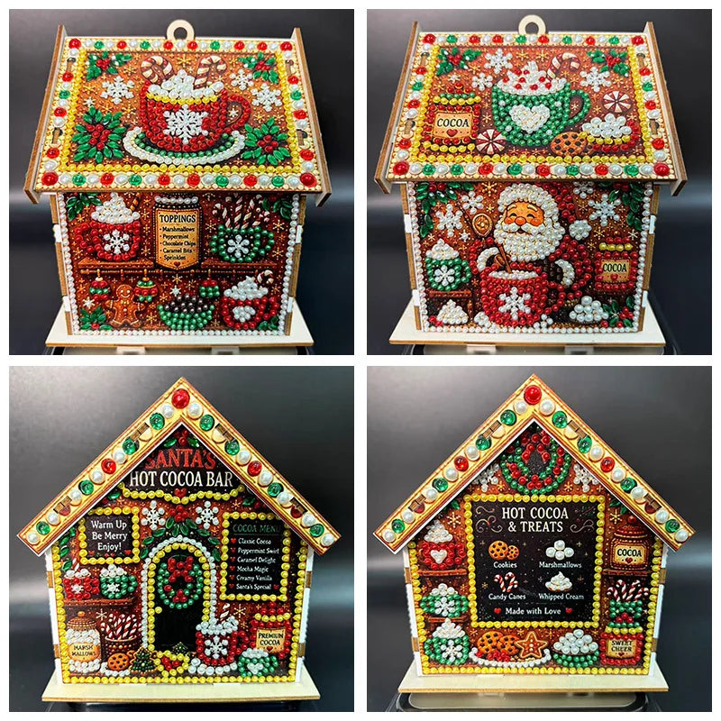Wooden Christmas House Diamond Painting Kit