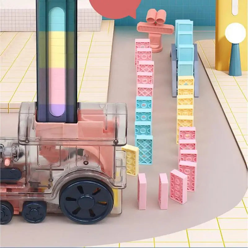 Automatic Domino Train Toy for Kids