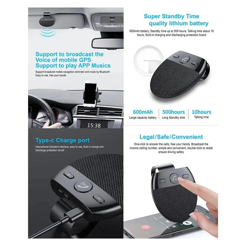Sun Visor Bluetooth Car Speakerphone