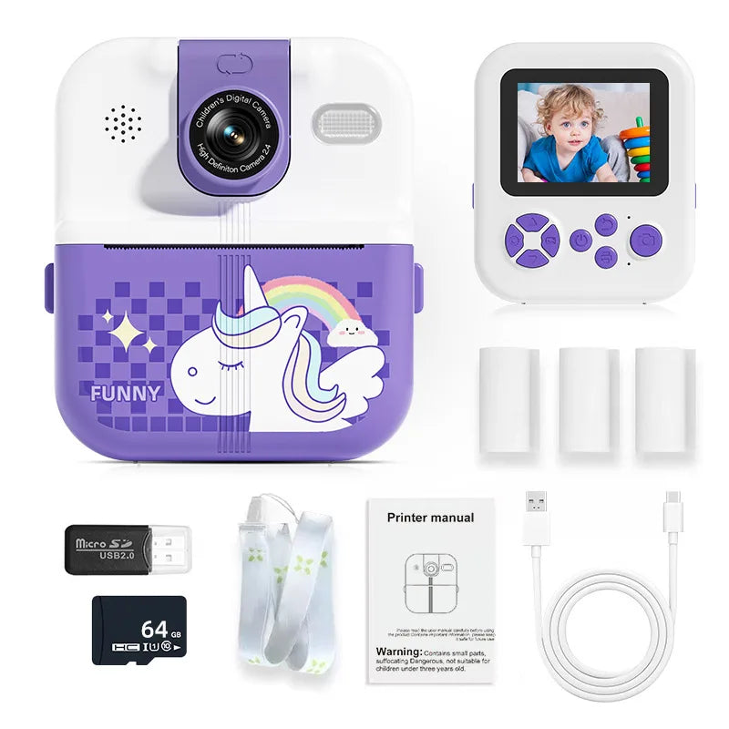Kids Instant Print Camera with Selfie Lens