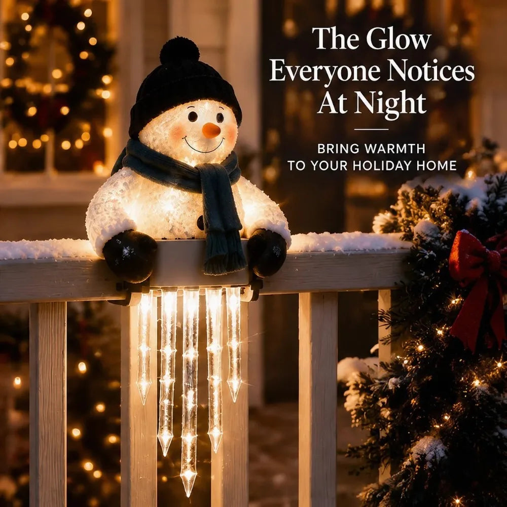Snowman Icicle Light Porch Decor