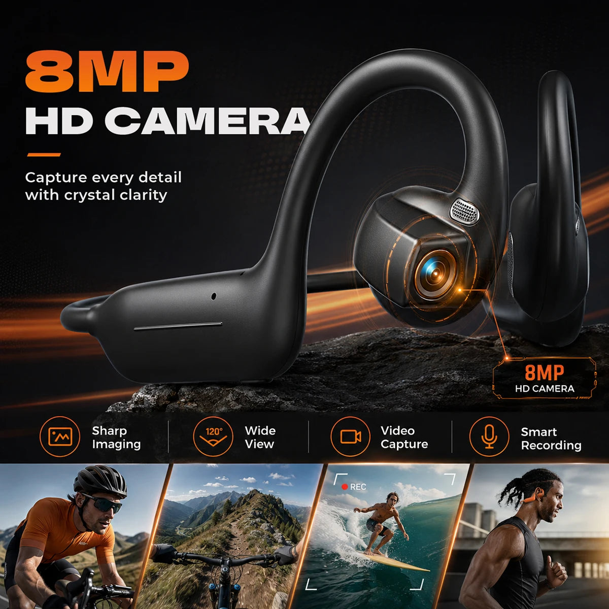 Bone Conduction Earbuds with HD Camera