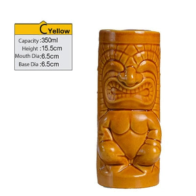 Tiki Mugs Ceramic Hawaiian Luau Cocktail Mugs