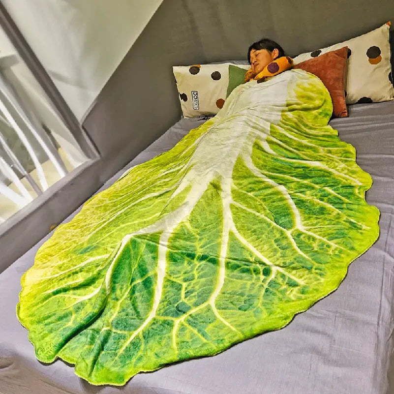 Cabbage Pattern Flannel Throw Blanket