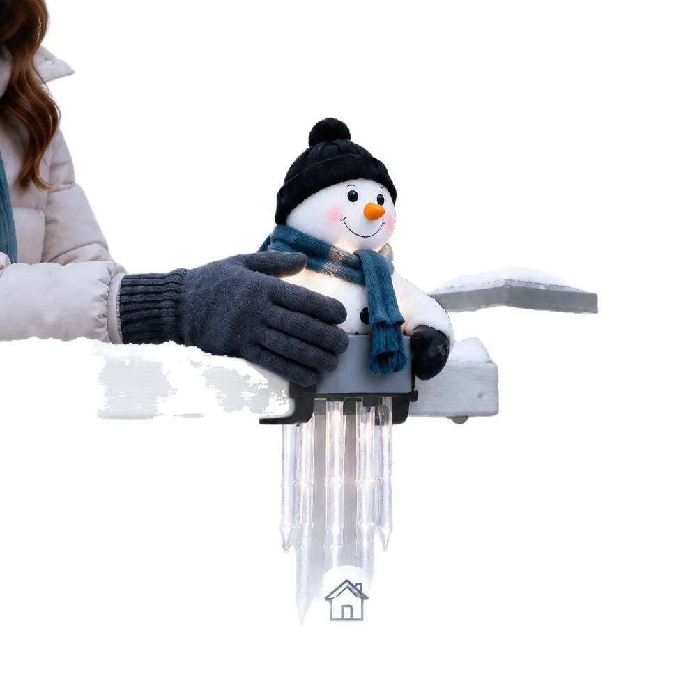 Snowman Icicle Light Porch Decor