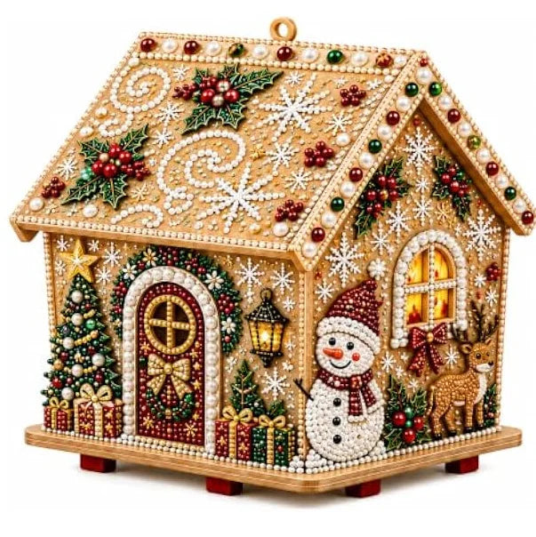Wooden Christmas House Diamond Painting Kit