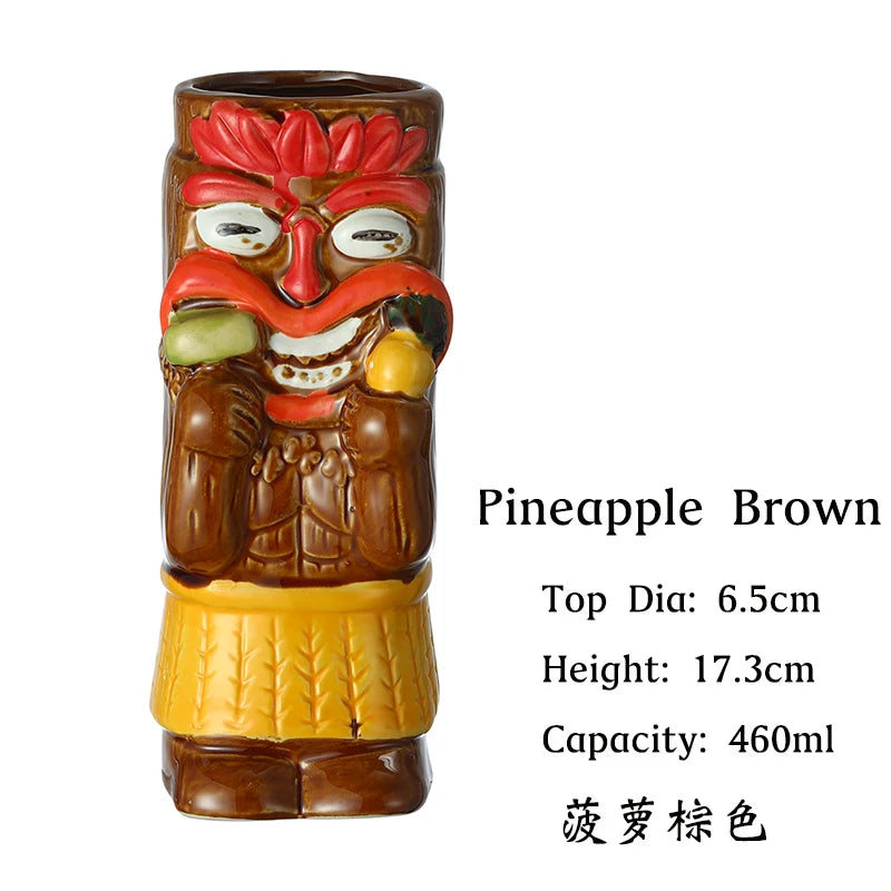 Tiki Mugs Ceramic Hawaiian Luau Cocktail Mugs