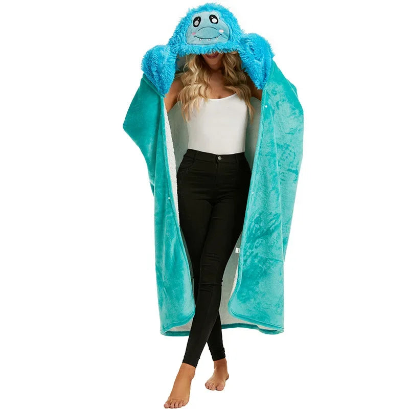 Sloth Hooded Blanket with Sleeves