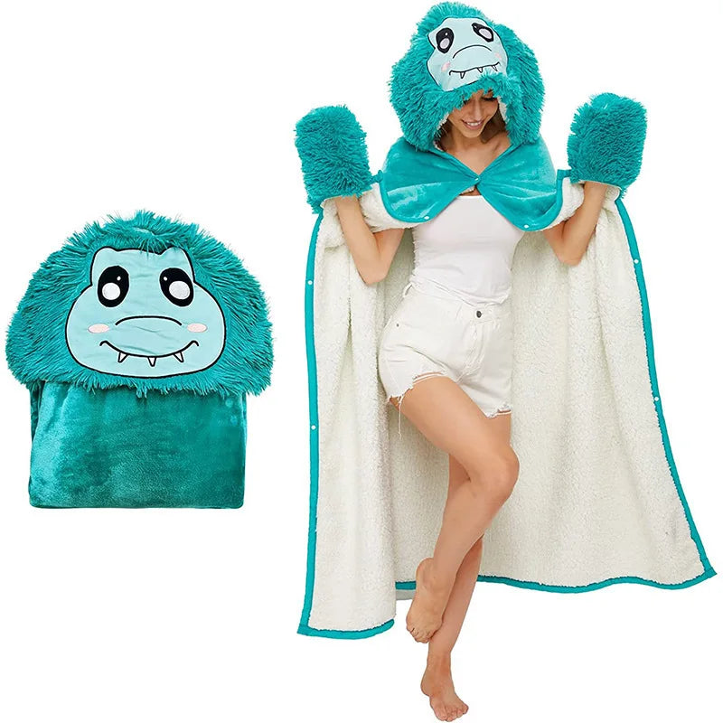Animal Hooded Wearable Blanket for Women