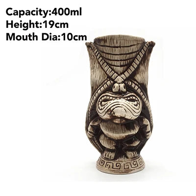 Tiki Mugs Ceramic Hawaiian Luau Cocktail Mugs