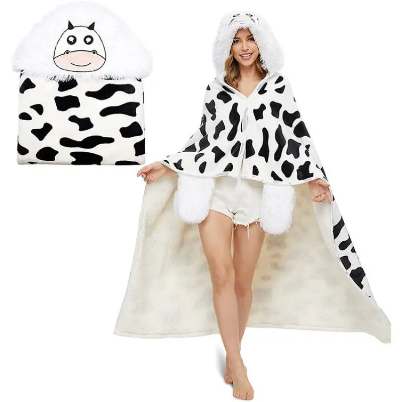 Animal Hooded Wearable Blanket for Women