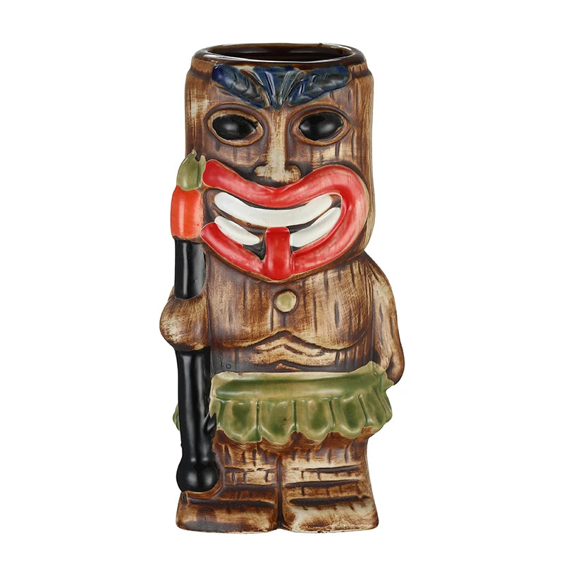 Tiki Mugs Ceramic Hawaiian Luau Cocktail Mugs