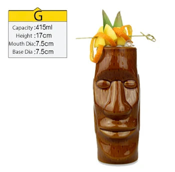 Tiki Mugs Ceramic Hawaiian Luau Cocktail Mugs