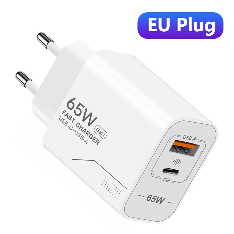 65W GaN Fast Charger Wall Adapter