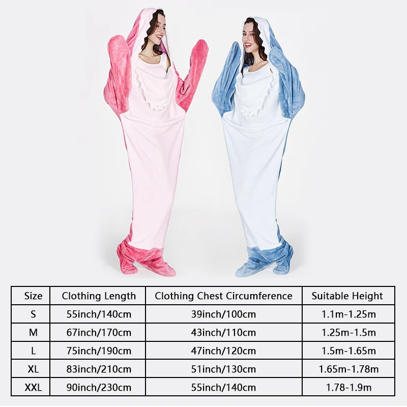 Shark Wearable Blanket Pajamas