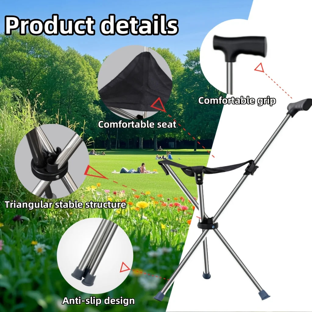 Folding Walking Cane Stool