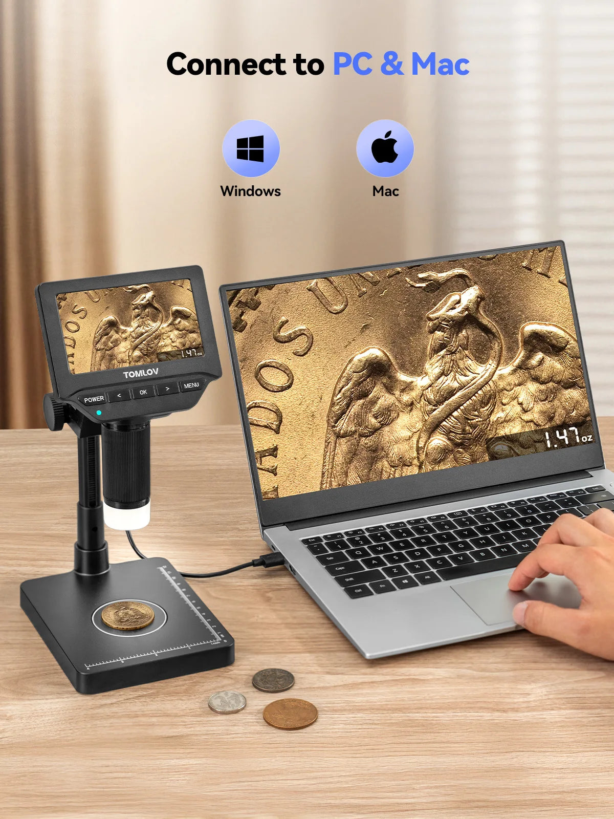 Digital Coin Microscope with Weighing Scale