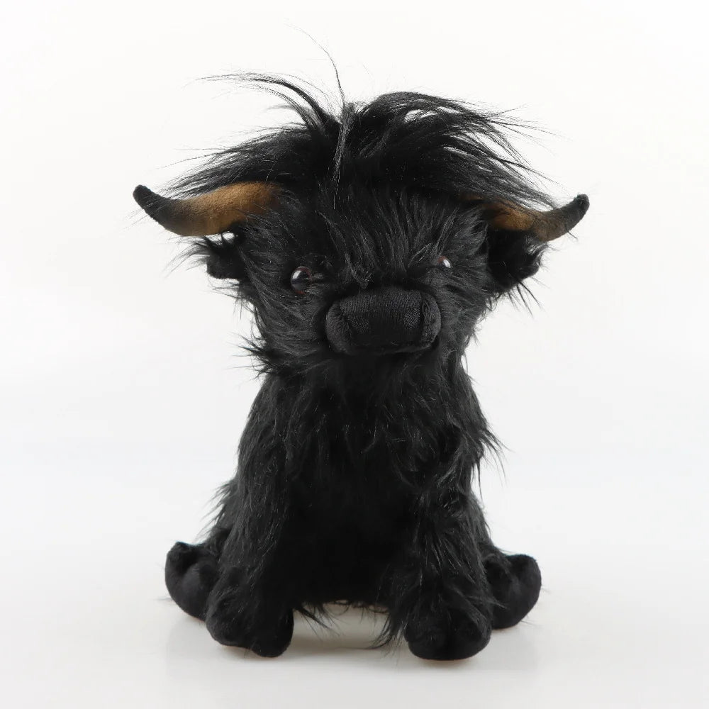 Fluffy Highland Cow Plush Toy – 25cm Soft Stuffed Cow Plushie Gift