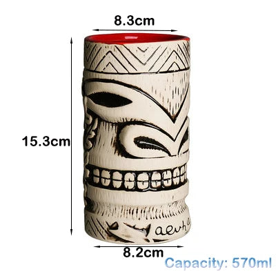Tiki Mugs Ceramic Hawaiian Luau Cocktail Mugs