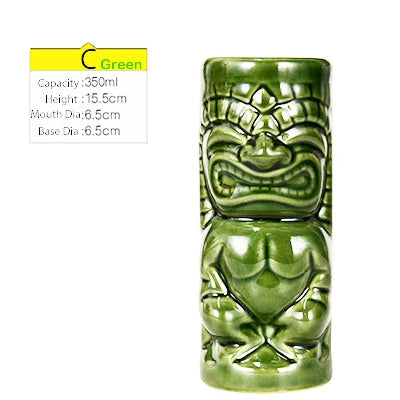 Tiki Mugs Ceramic Hawaiian Luau Cocktail Mugs