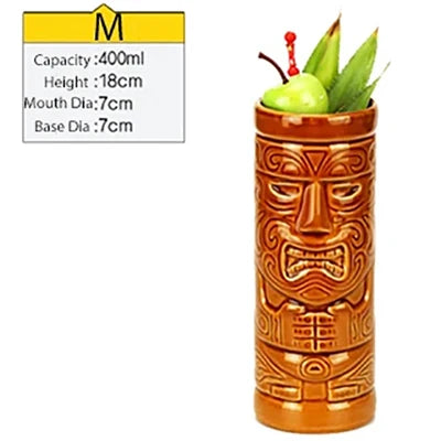 Tiki Mugs Ceramic Hawaiian Luau Cocktail Mugs