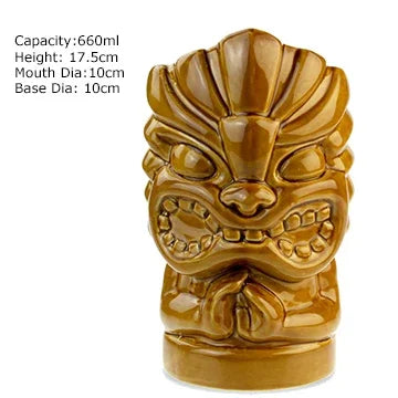 Tiki Mugs Ceramic Hawaiian Luau Cocktail Mugs