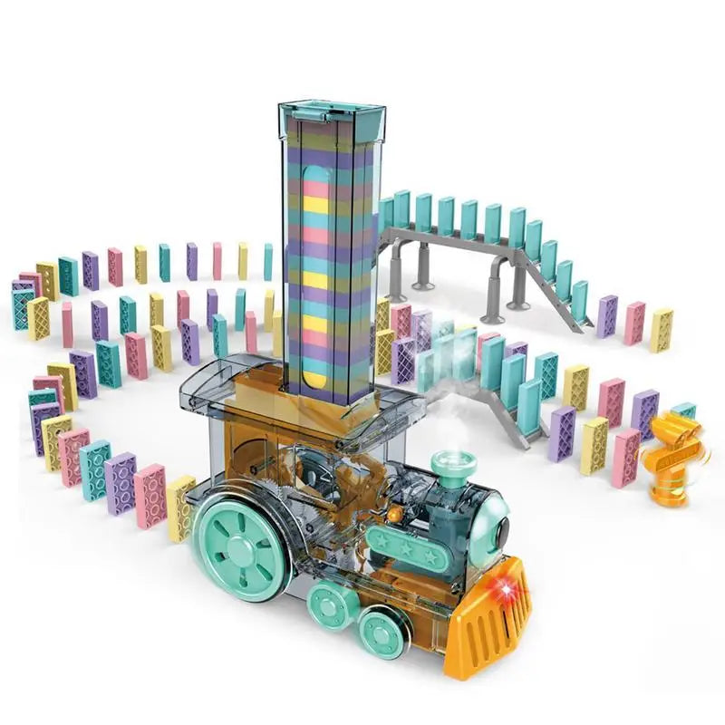 Automatic Domino Train Toy for Kids