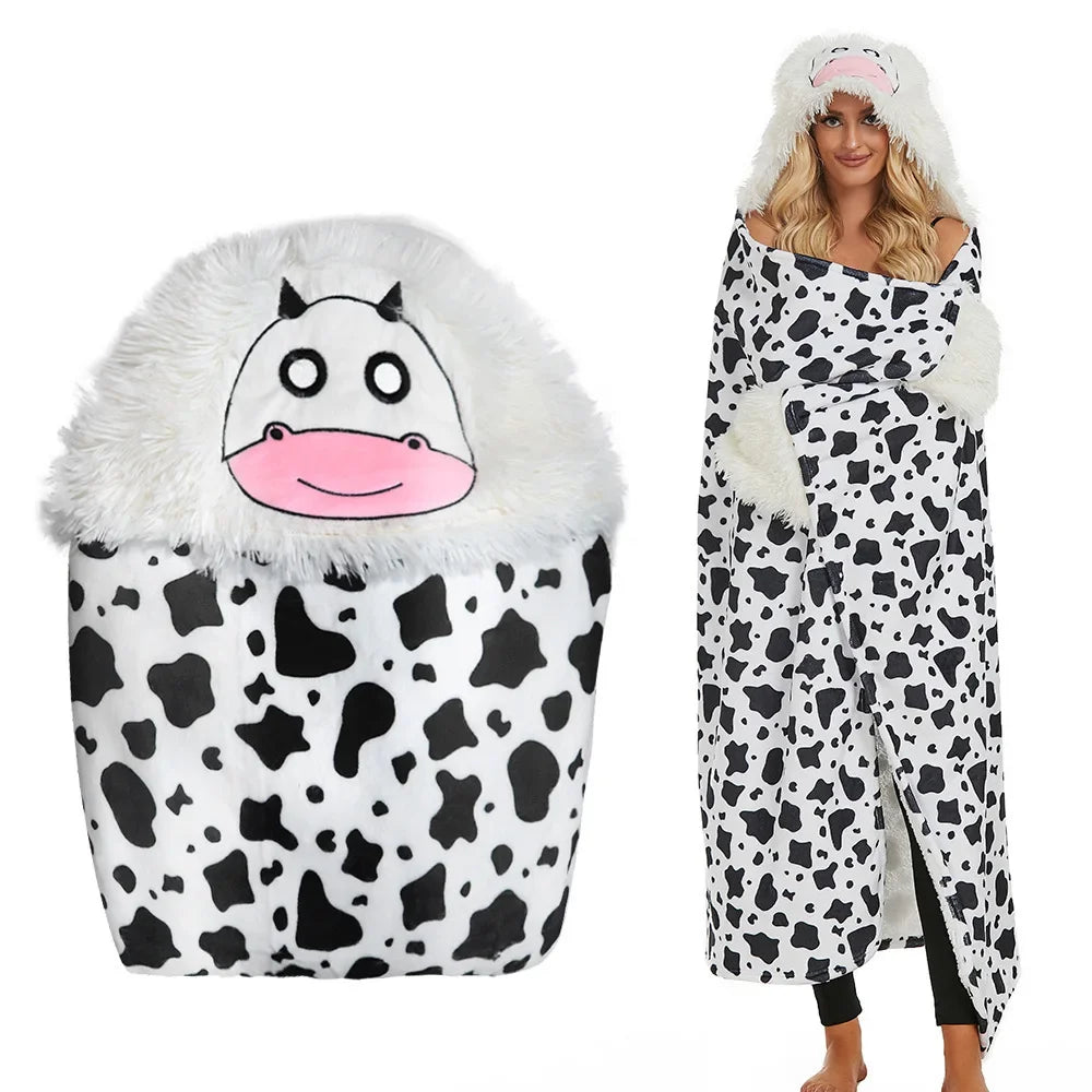 Sloth Hooded Blanket with Sleeves